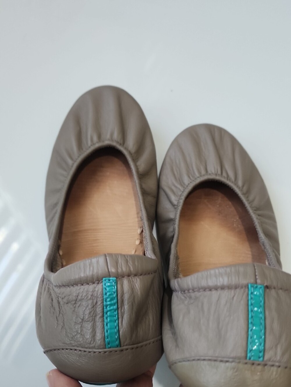 Tieks Taupe Leather Ballet Flats - Picture 6 of 14